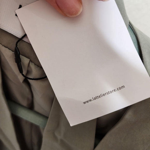 Lattelier Gray Linen-Blend V-Neck Layered Blazer XL NWT - Picture 8 of 10